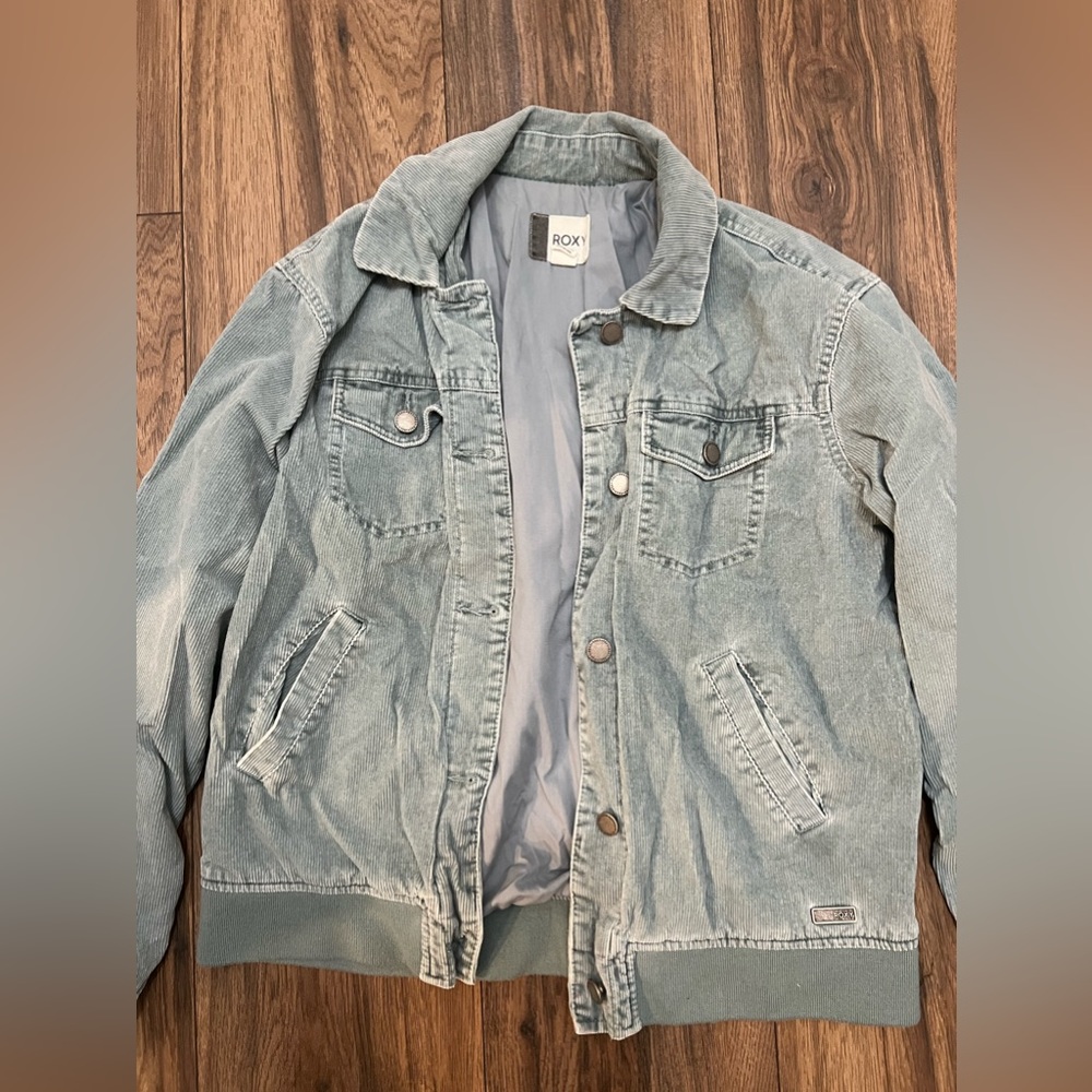 Roxy sage green corduroy jacket size small